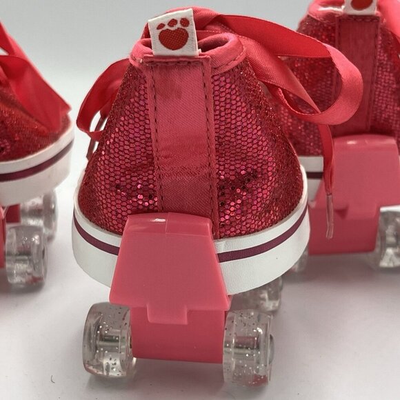 Build a Bear BAB Lot Pink Sparkle Glitter High Top Sneakers Shoes Roller Skates - Picture 11 of 15